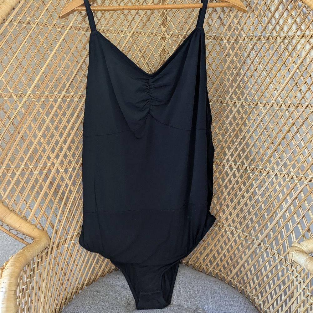 Torrid Black Studio Knit Shirred Cami Bodysuit - Picture 2 of 4